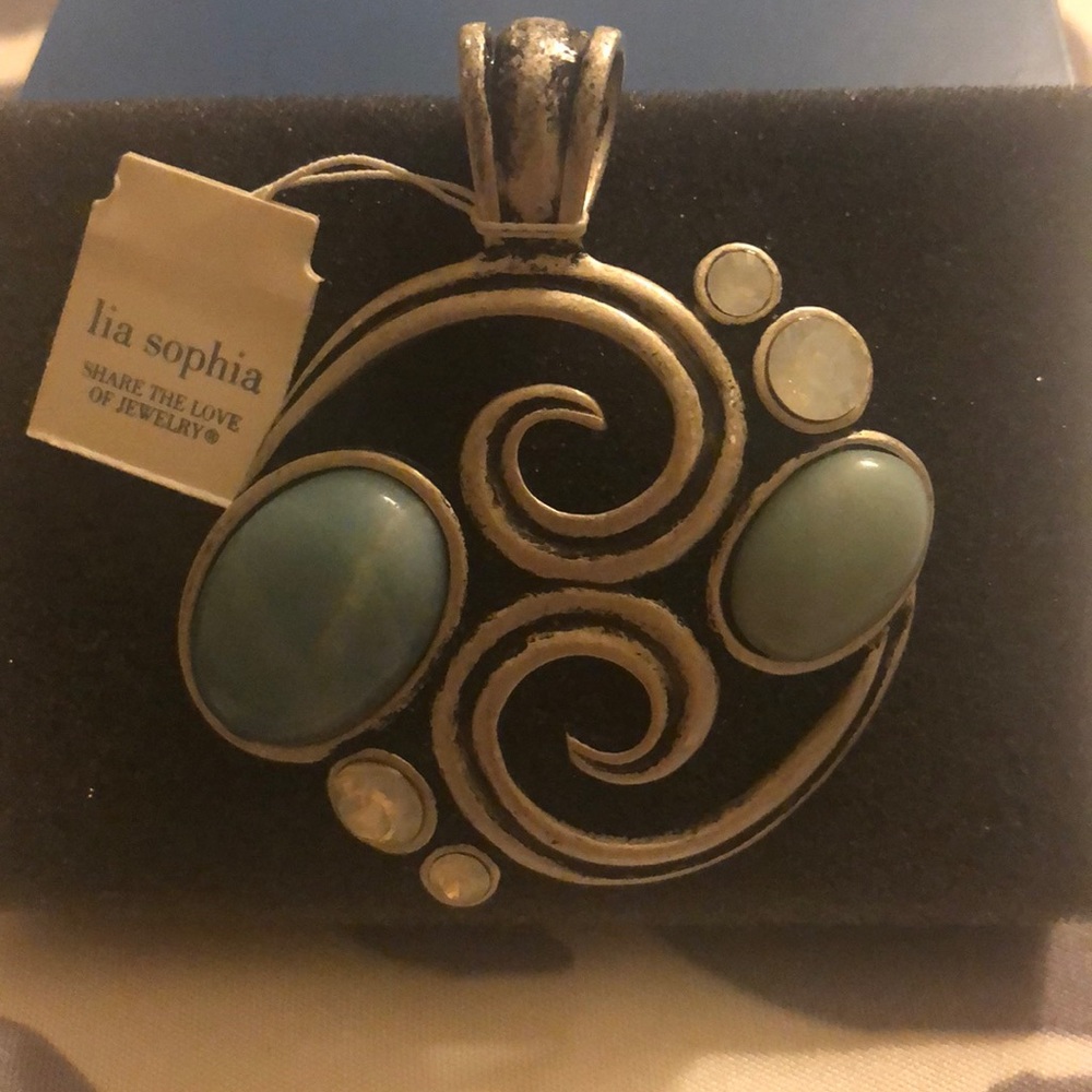 Lia Sophia Genuine Amazonite pendant